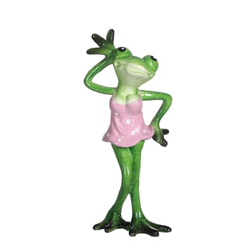 BaronHong Valentines Day Marry Me Frogs Figurines Elegant and Sexy Frog Sculpture Holding Red Heart(Female,M)