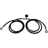 MENSI 5 Feet 2 Way Y Splitter CGA Propane Tank Converter Adapter Hose Assembly Replacement for QCC1...