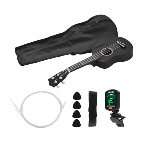 Ukelele soprano acústico de 21 pulgadas, kit de ukelele de madera de tilo con bolsa de transporte,...