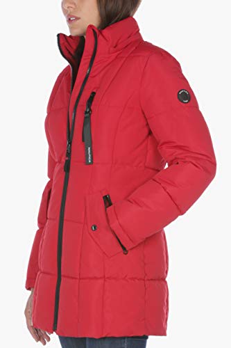 Nautica Womens Heavyweight Puffer Jacket With Faux Fur Lined Hood Down Alternative Coat, Vintage Nautica Red, X-Small Us #TOP7