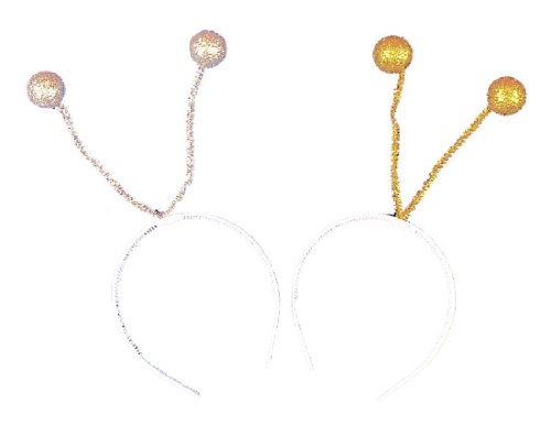 Seasonal Visions Silver Alien Antenna Adult Costume Headband