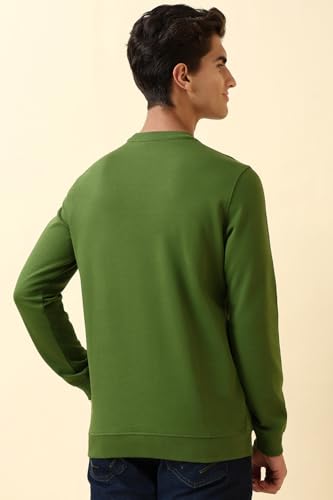 Image of Allen Solly Men's Cotton Blend Crew Neck Sweatshirt with Straight Pocket