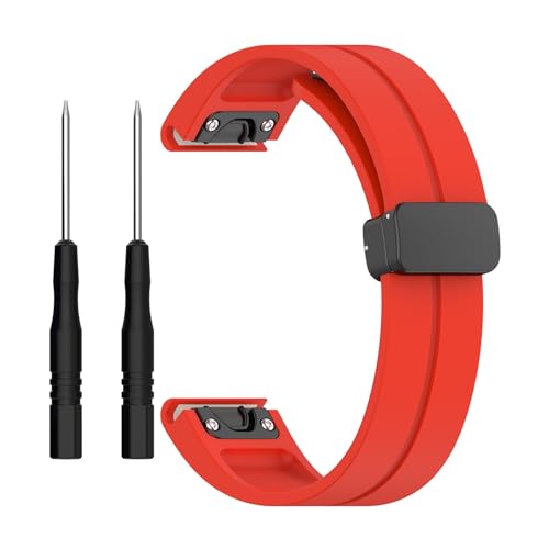 Fit for Jiaming series Garmin Fenix7x watch strap Fenix7 6 5 quick release folding buckle strap (Color : Wine red, Size : Fenix 7X)