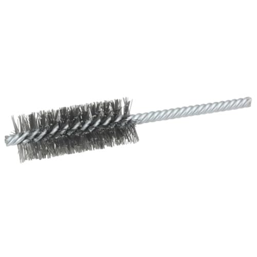 Image of Weiler 21114 0.006 inch Wire Size, 1 inch Diameter, 5-1 /2 inch Length, Steel Bristles, Double Stem Double Spiral Power Tube Brush, Made in The USA (Pack of 10)