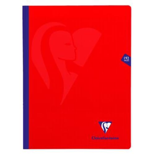 Lot de 5 Cahier Mimesys 24x32, 192p./96 feuilles 90 g/m² brochées, coloris rouge, Séyès