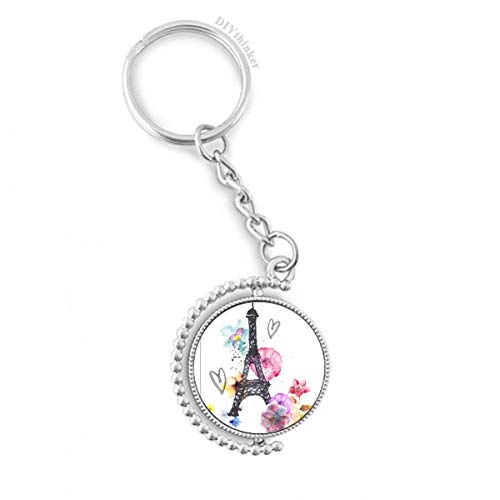 Cadena Francia giratoria de corazón para colgar en mochilas y llaves