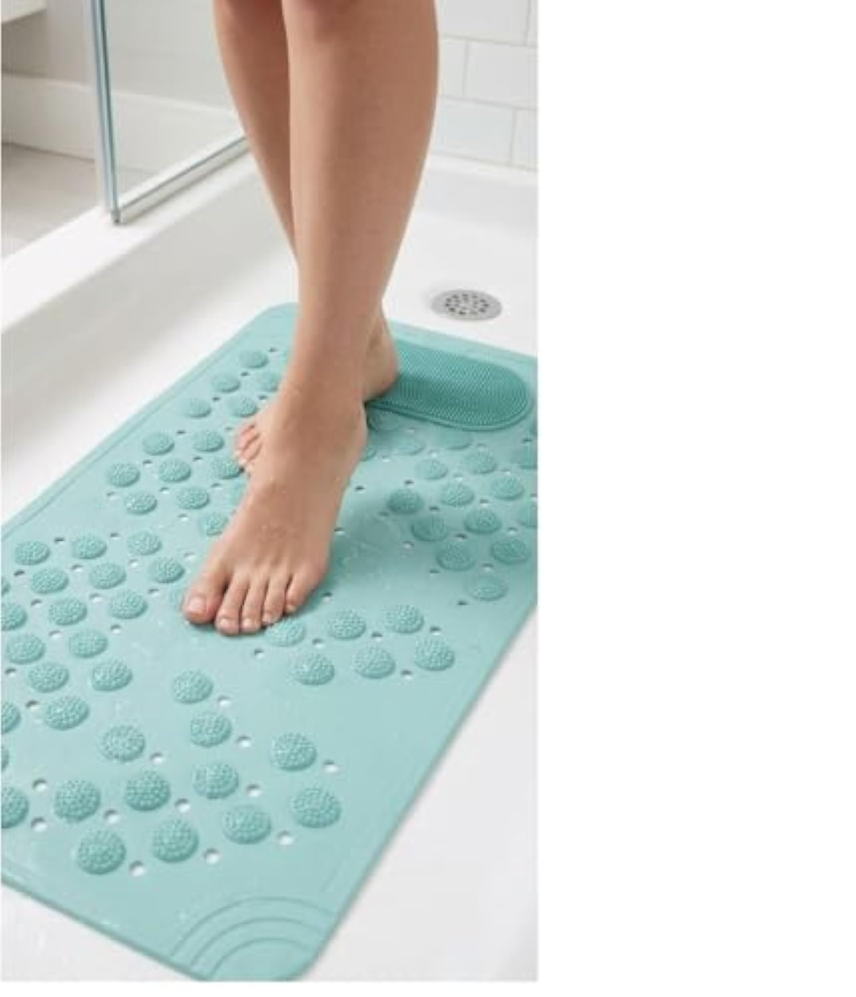 Anti-Slip Bath Mat with Foot Scrubber