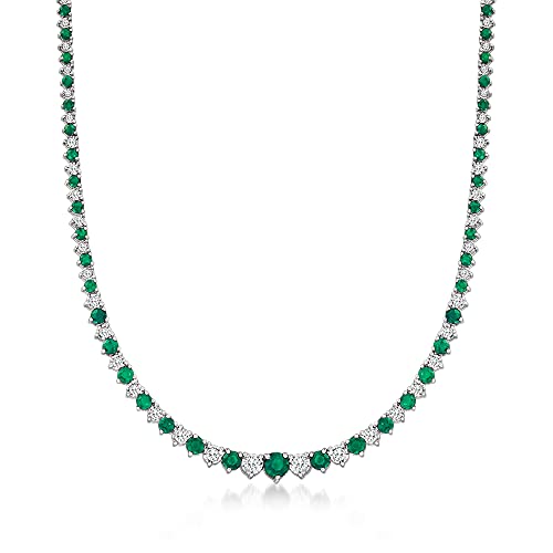 Ross-Simons Gemstone And 1.50 Ct. T.w. Diamond Tennis Necklace In Sterling Silver #TOP24