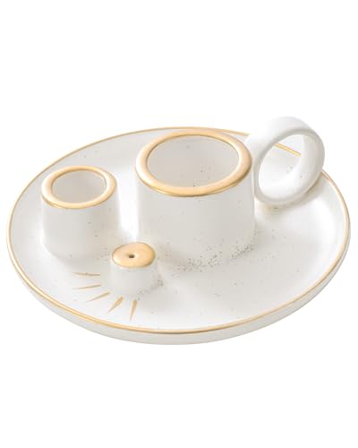 Bs-Vog INCENSE HOLDER 4 In 1 Palo Santo Holder For Burning Sage And Sticks, 5.9 Inch Ceramic Incense Burner And Ash Catcher Tray thumb #7