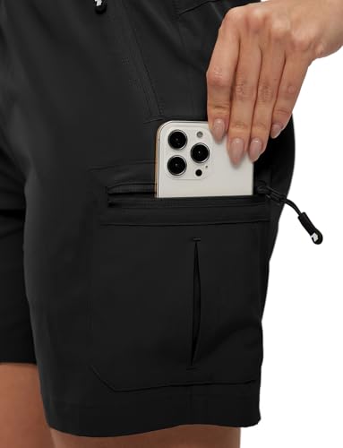 BASUDAM Women's Athletic Shorts Quick Dry Cargo Lightweight Zipper Pockets Summer Outdoor Hiking Running - Image 4