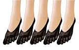 BOUYA 5 Pairs Women's Lightweight No-Show Toe Socks Low Cut Five Fingers Ankle liner Socks Breathabl