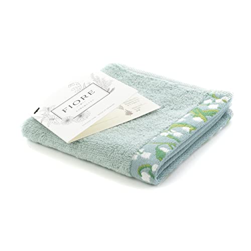 ハートウエル 今治タオル FIORE フィオレ ハンカチ 花柄 ミストブルー(スズラン)のサムネイル