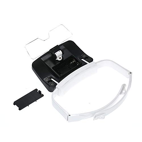Ajcoflt TH9203 Headband Magnifier Óculos LED Lupa Cabeça Ampliador Lupa Lupa Intercambiável 5 Lentes