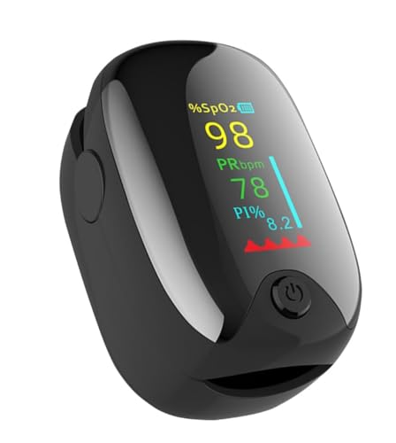 Oximeter Oxygen Meter Adults Accurate Fast Easy Larger Red Screen Oxygen Monitor with Lanyard Blood Saturation Monitor -O2 Saturation Meter Pulse-Oximeter