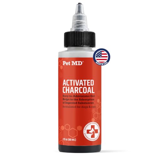 Pet MD Activated Charcoal for Dogs & Cats - First Aid for Ingestion - 60mL