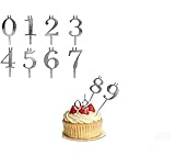 DI YUNDUO 0-9 Number Candle Holder Set, Reusable Adjustable Metal Cake Topper for Birthday Party Decorations (1 Set)