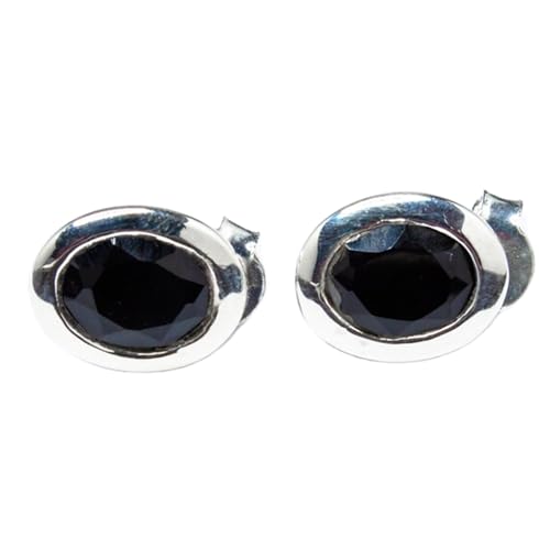Onyx noir rare boucles d'oreilles en argent sterling 925 facettées