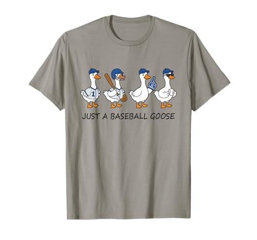 Funny Game Day Just A Baseball Goose Cute Duck Team Sports T-Shirt