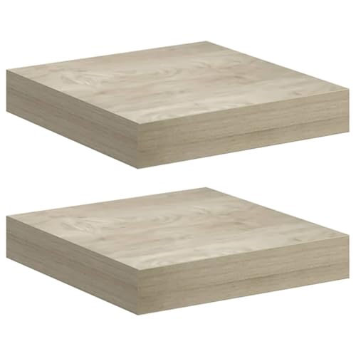 HOMELEN Estantes flotantes para la pared, estantes de pared flotantes, 2 unidades, color roble 23 x 23,5 x 3,8 cm, estantes de pared de MDF, diseño moderno - espacio de almacenamiento - Construcción
