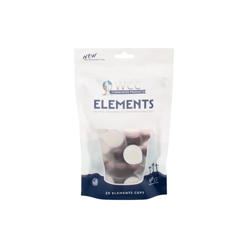 Elements Bagged Prefilled Communion Cups 25 Count | Concord Grape Juice + Wafer | Shelf-Ready Packaging | Single-Serve for Small Groups