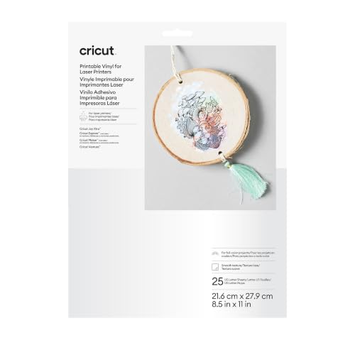 Cricut Vinyl Sticker Paper (25 White Sheets, 8.5x11)