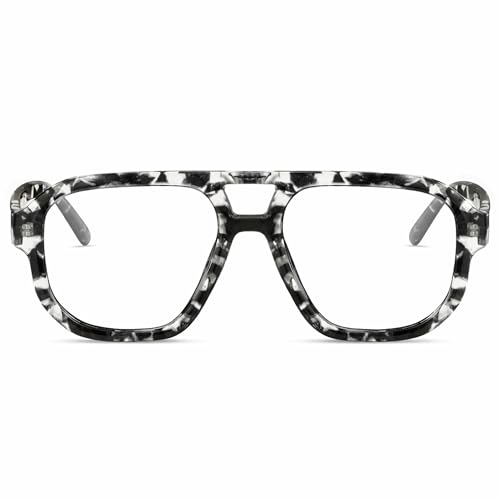 Image of livho Retro Aviator Blue Light Blocking Glasses for Women Men with Soft Case, Trendy Rectangle Computer Eyeglasses