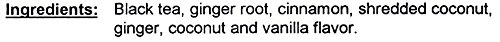 Miniatura 3 de Mahamosa Coconut Chai 2 oz  Té Chai Negro Hoja Suelta (Looseleaf) (con raíz de jengibre, canela, coco rallado, jengibre, coco y sabores de vainilla)