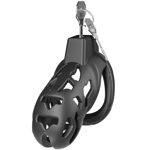 Male Chastity Cage, Large Chastity Devices with 5 Sizes Rings and Invisible Lock for Man Penis Exercise Bondage Gear & Accessories Lightweight Adult Sex Toys