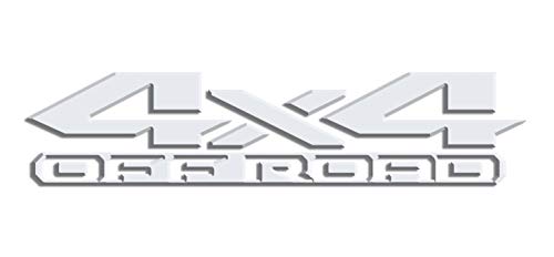 Image of 2 x White Gloss 4x4 Off Road 3D Bedside Vinyl Decals Fits New Dodge Ram 1500 2500 3500 Power Wagon
