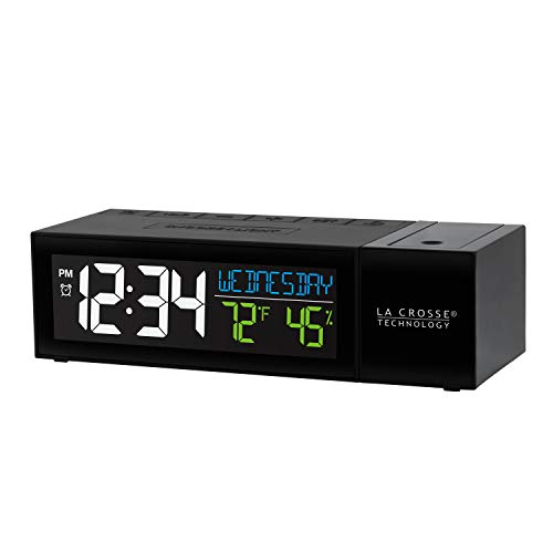 La Crosse Technology 616-1950-Int Pop-Up Bar Projection Alarm Clock With Usb Charging Port, 6.51" L X 2.56" W X 1.81" H, Black #TOP1