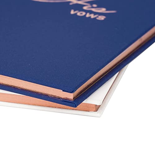 Avamie His And Her Wedding Vow Books Keepsakes, Wedding Officiant Books, Vow Renewal Books, Premium Hardcover With Sparkles, Gold Foil And Gilded Edges, 5.7X4 Inch, Sparkling White And Navy, 46 Pages #TOP3