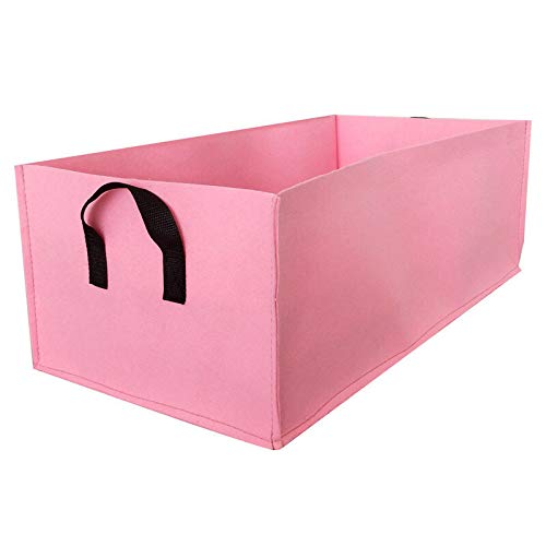 lawn mower accessories Felt Planting Bag Fabric Raised Garden Bed Grow Bag Flower Vegetable Planter (Color : Pink)