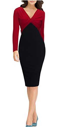 HOMEYEE - Vestito - Stile Impero - Maniche Lunghe