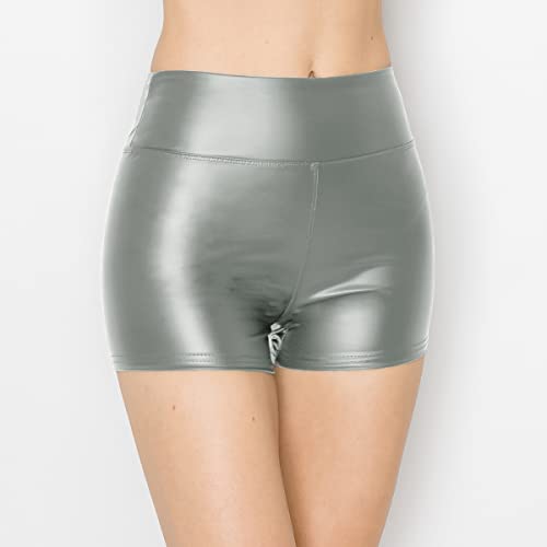 Image of ALWAYS Faux Leather Shorts - High Waist Active Stretch Yoga Short Pants for Women