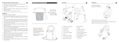 Ridgewinder RWPCSDB01 Portable Shower For Camping With Dry Bag - Camp Shower With Rechargeable Battery And Included 10L Dry Bag For Water Storage. Complete Camping Shower In A Bag (+Sprayer Attachment). thumb #7