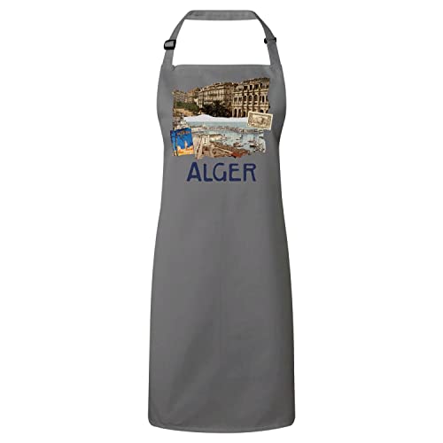 Tablier cuisine Algérie voyage carte postale motif collage rétro imprimé
