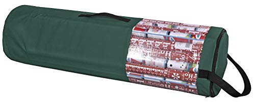 Propik Gift Wrapping Paper Storage Organizer Bag, Store Up To 24 Rolls 40 Inch, Heavy Duty Polyester Plus Pvc Clear Bag With Handles And Zippered Top For Gift Wrap And Ribbons (Green) #TOP7