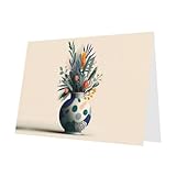 Design détaillé : cette carte de vœux YTUOPWE vase à pois bleu est livrée avec une enveloppe en papier nacré avec une boucle en forme de cœur. Le design pliable s'ouvre et se ferme en douceur comme de la soie, ne prend que quelques secondes pour l'ouvrir. L'apparence agile est facile à transporter, ajoutant un sentiment de cérémonie à votre gratitude.
