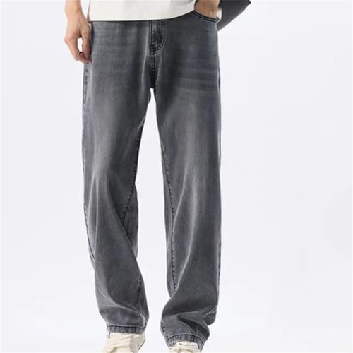 Men's Summer Thin Denim Jeans Loose Fit Vintage Style Korean Fashion Straight Casual Trousers2