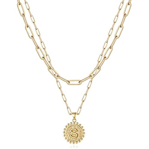 Yoosteel Layered Initial Necklaces for Women Trendy, Letter A-Z Necklace