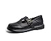 Women's Classic T-Strap Mary Jane Flats Soft Leather School Uniform Dress Shoes Black