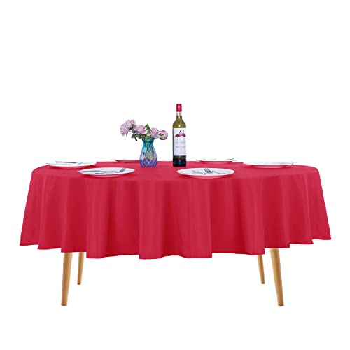 Ascoza 2pack 70 Inch Red Round Tablecloth in Washable Polyester Fabric for Wedding/Banquet/Restaurant/Parties…