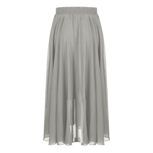 Chiffon Skirt for Women 2025 Vintage High Elastic Waist Pleated Skirts Solid Color Fashion Swing Beach Skirt2