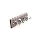 Hickory Hardware Key Hook Rails Collection Key Rack 4 Hooks 8 Inch Long Glazed Grey with Polished Nickel Finish