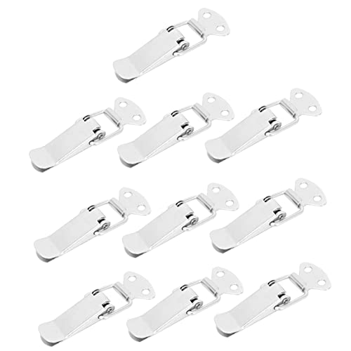 ARTIBETTER 10 Pack of Steel Spring Buckles Practical Latch Hasp for Cabinets and Lockers