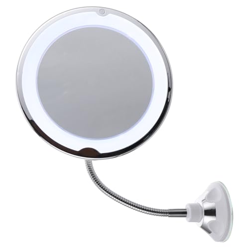 Espejo de maquillaje Healeved 10X con luz y ventosa