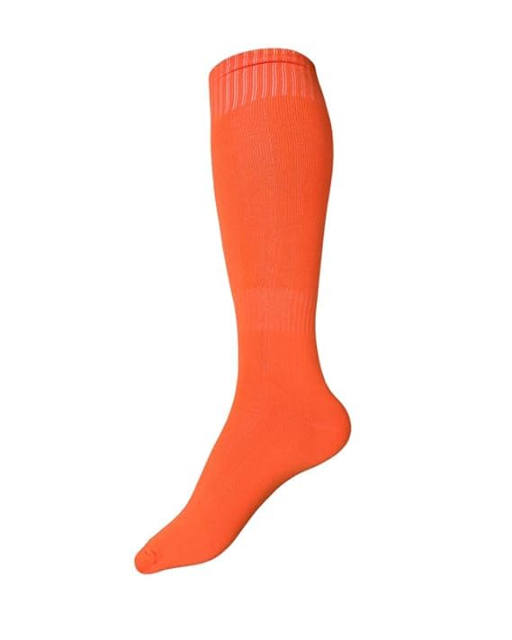 Knee High Sports Socks, Orange, Solid Colour, Unisex Athletic Tube Sock for Football-picture-22