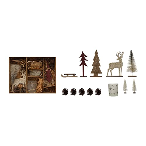 Creative Co-Op Candle Garden Kit with Bottle Brush Trees, Tealigh...