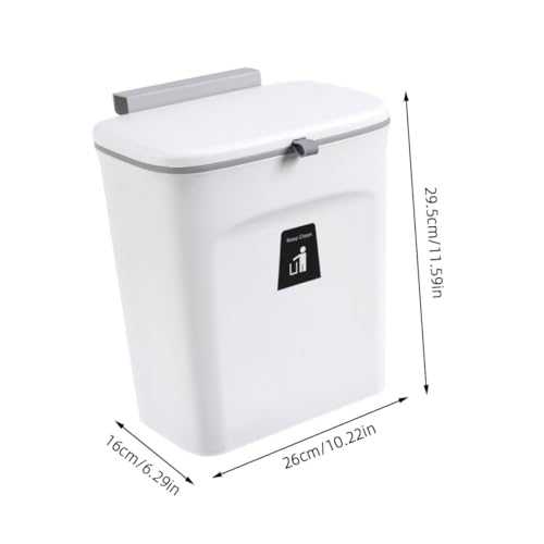 Cabilock caneca de basura rectangular con tapa blanca miniatura 2