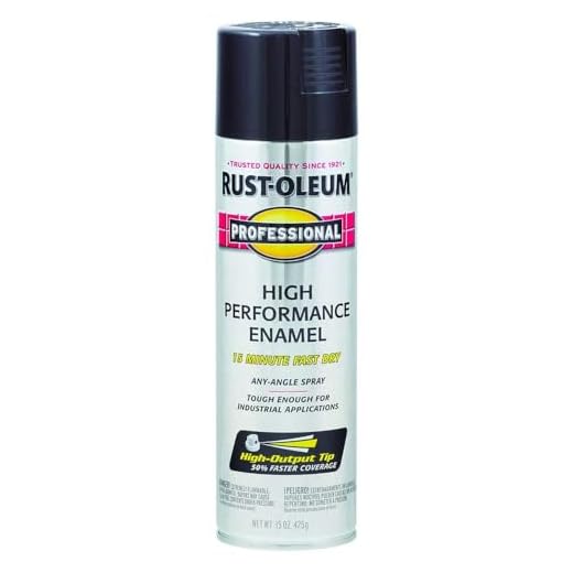 Rust-Oleum 7579838 Professional High Performance Enamel Spray Paint, 15 Oz, Gloss Black